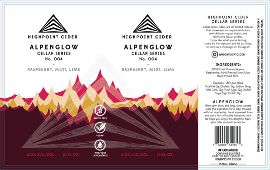 Alpenglow 16oz Can Label